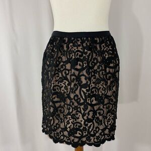 Loft Black  Lace Mini Skirt